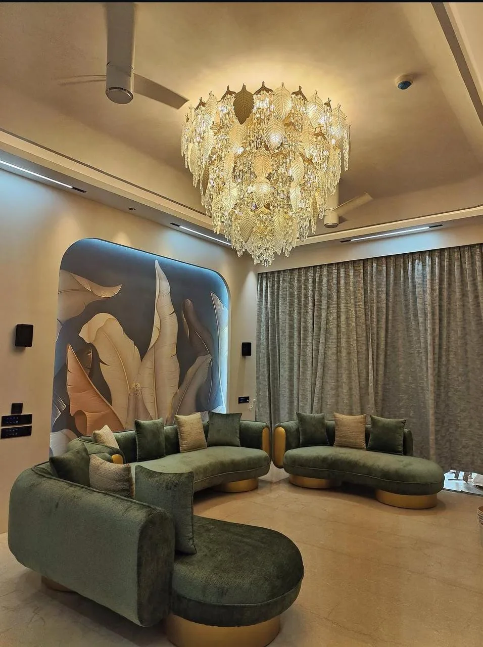 Actual completed living room interior